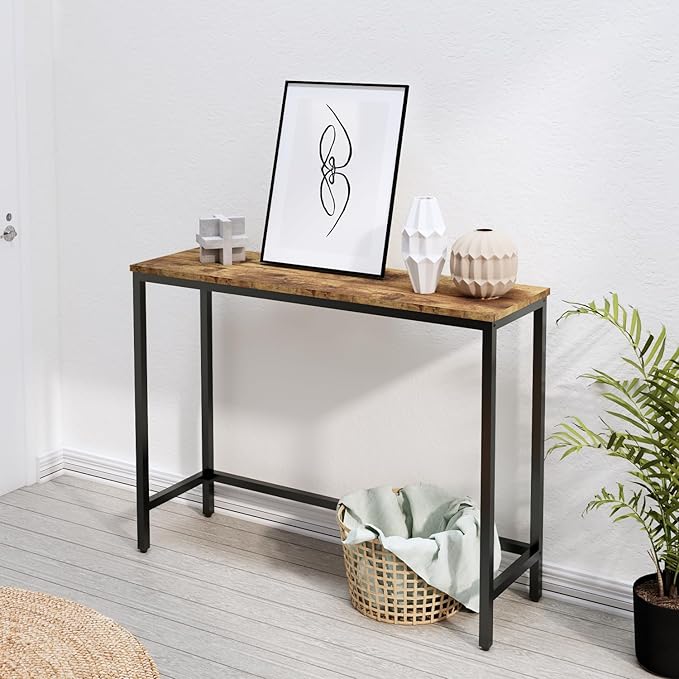 39.4” Console Table, Hallway Entrance Table Sofa Table Behind Couch, - Image 5