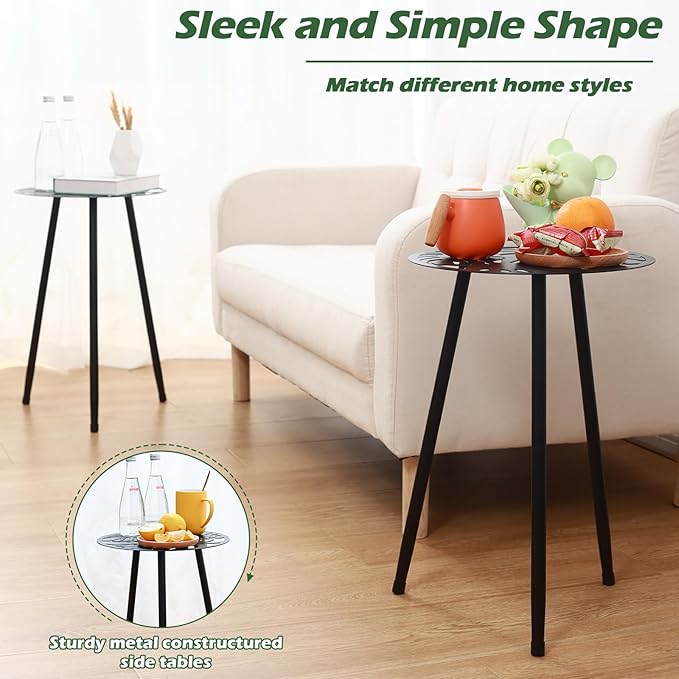 1 Pack Metal Outdoor Side Tables Small Outside End Table - Image 5
