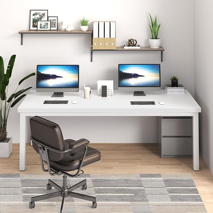 70.8 Inch Large Computer Desk, Long Gaming Table, Modern Two Person Desk Large - Image 5
