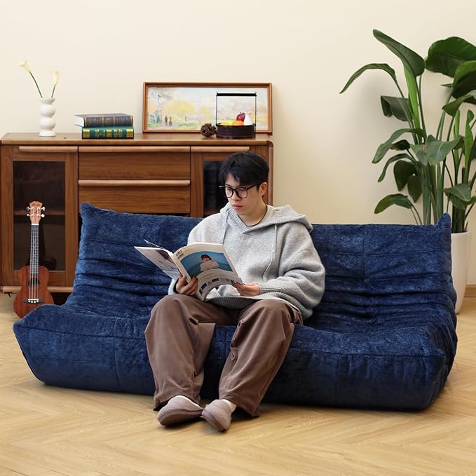 N&V Fireside Chair, Mid Century Armless Floor Sofa, Soft Premium Chenille Floor - Image 3