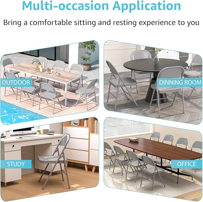 Metal Folding Chairs Steel Frame - Image 4
