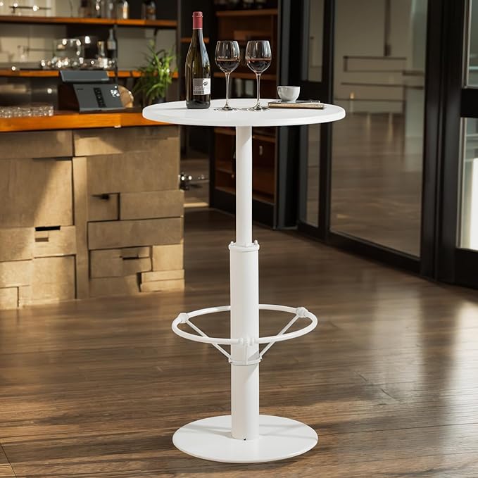 42" Tall Modern Industrial Bar Table-23.6" Dia Round Metal Top Standing Pub - Image 5