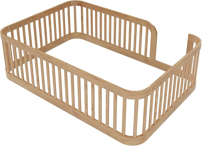 Full Floor Bed with High Fence and Rounded Corner Design, Montessori Floor Bed - Image 8