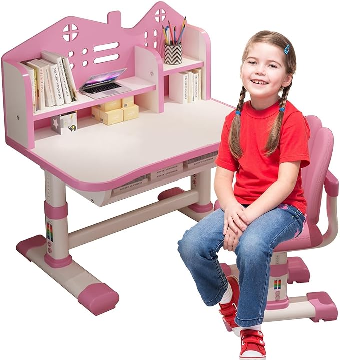 Kids' Table Chair Sets, Kids' Desks Chair, Children Study Desk Writing Table by WGLAWL