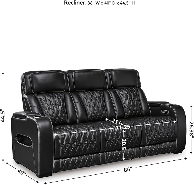 Signature Design by Ashley Boyington Contemporary Leather Match Power Reclining - Image 3