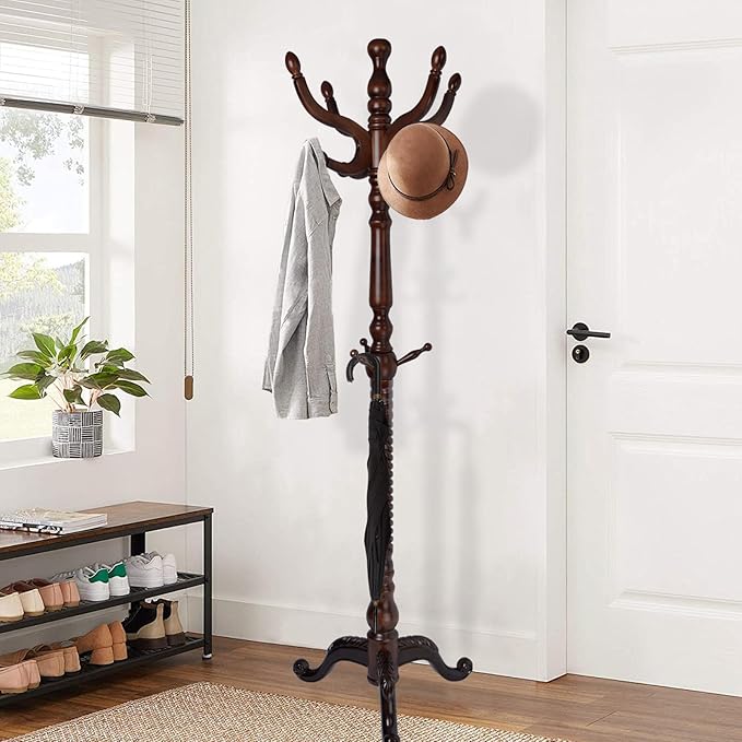 Wooden Coat Rack Freestanding, Vintage Coat Racks by VKETU