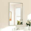TETOTE Brushed Nickel Mirror for Bathroom Sink 24" x 36" Beveled Frame Brushed by TETOTE