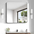 Silver Bathroom Mirror, 30 x 30 Inch Silver Square Mirror, Metal Framed by WelcometoCIVENO