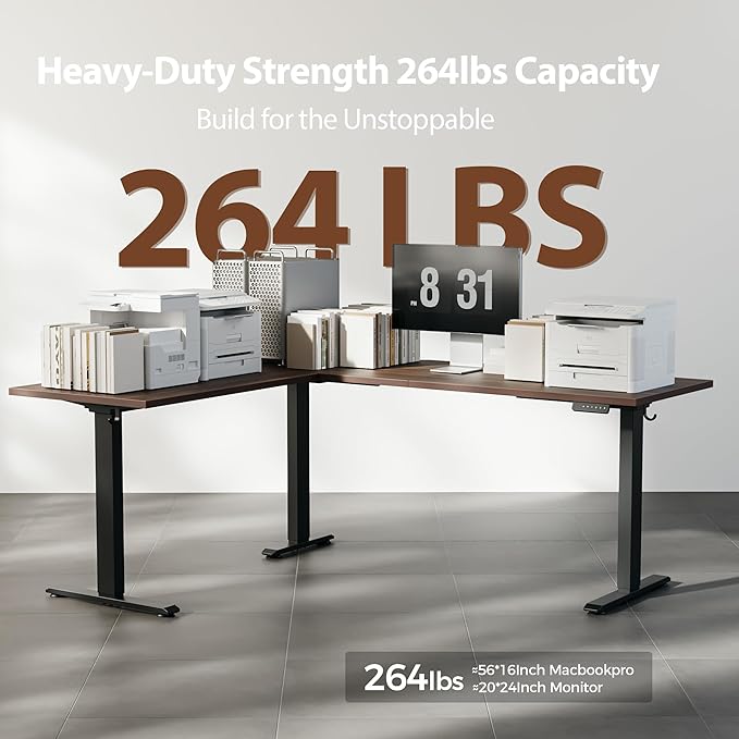 Agilestic Triple Motors 73" x 60" L Shaped Standing Desk, Electric Standing - Image 6