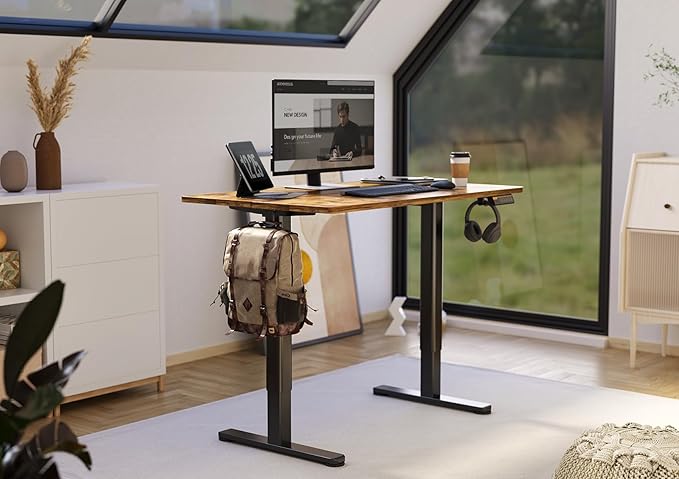 Claiks Electric Height Adjustable Stand Up Desk, 35x20 Inches Sit Stand Desk - Image 6