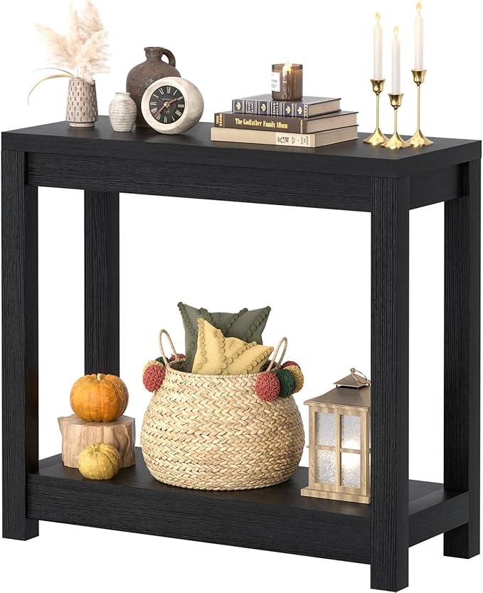 Small Farmhouse Wood Entryway Table Narrow Console Table by Besiost