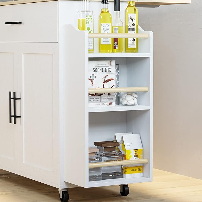 IRONCK Kitchen Island with Storage, Rolling Kitchen Island on Wheels with Drop - Image 5