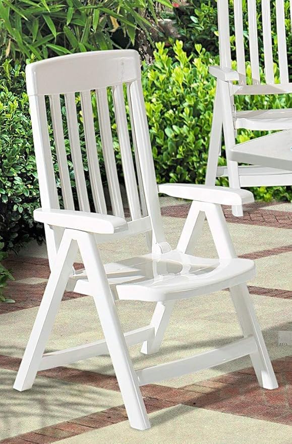 KETTLER White Plastic Lawn Chair, Premium German Made Folding Armchair - Image 2
