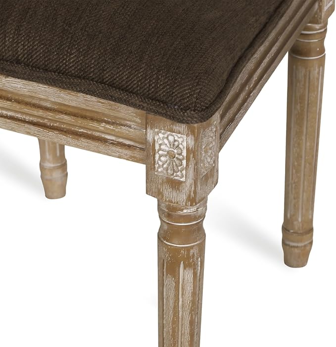 Merax Upholstered Solid Wood Dining Chairs Set of 2, French Country Style - Image 6