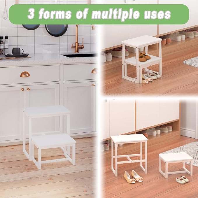 Step Stool for Adults & Kids, Holds up to 500Lb, 3 in1 Heavy Duty Sturdy 2 tair - Image 7