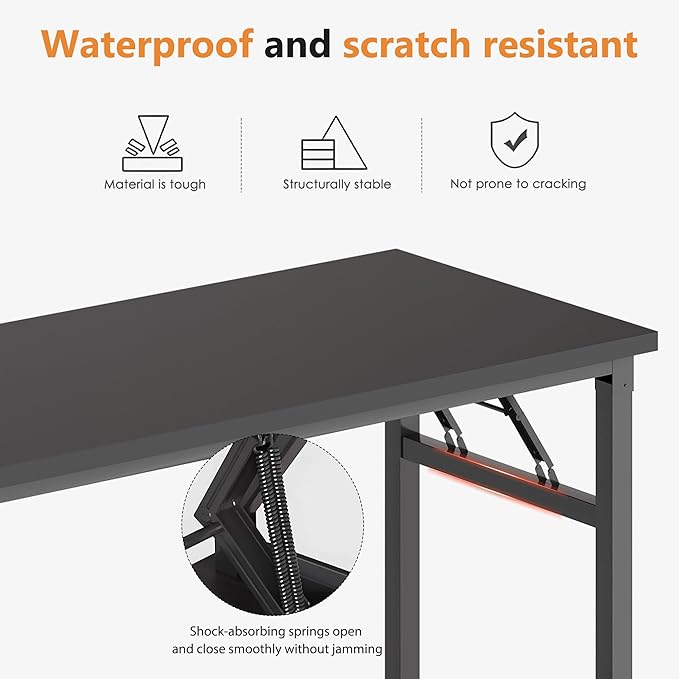 DlandHome 47 inches Folding Table Computer Desk Portable Activity Conference - Image 4