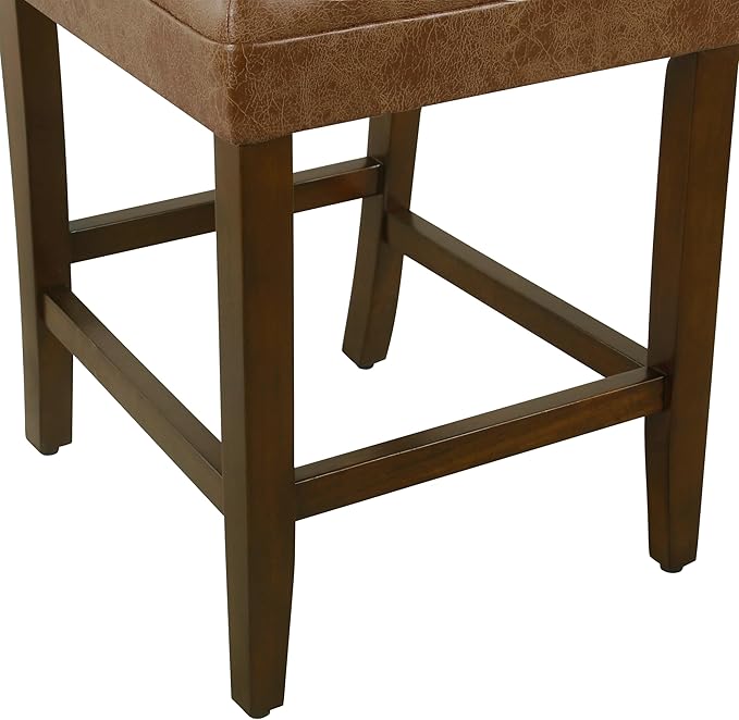 HomePop by Kinfine Fabric Upholstered Parsons Leatherette Counter Height - Image 9