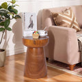 Athaliah Small Rustic Wooden Side Table – 15.75″H Tree Stump Accent Table by Athaliah