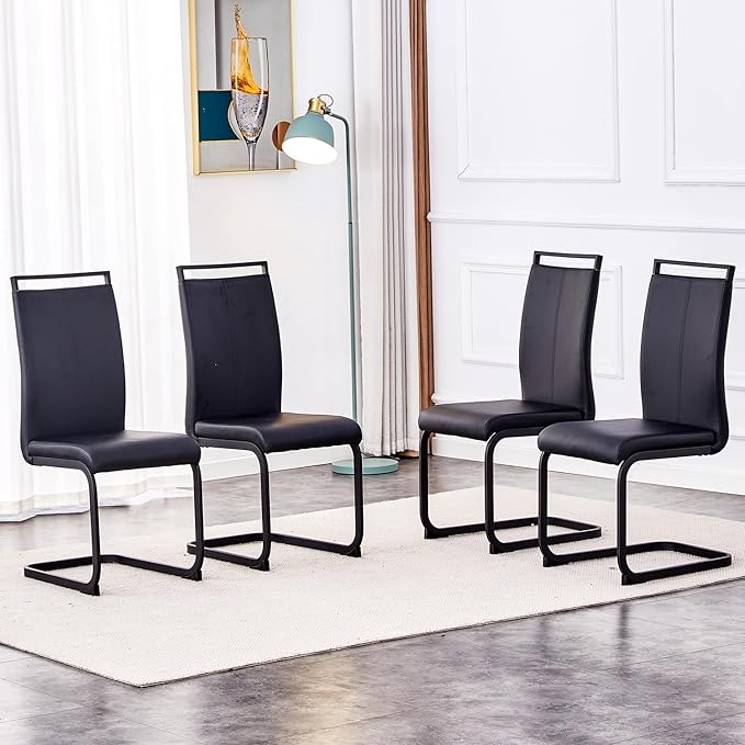 Modern Dining Chairs Set of 4, High Back Kitchen Chairs, Side Room Chair by Gopop