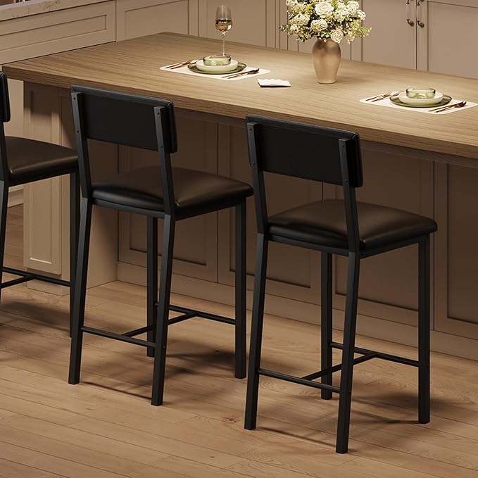 Garvee Bar Stools Set of 2, Kitchen Barstools - Image 5