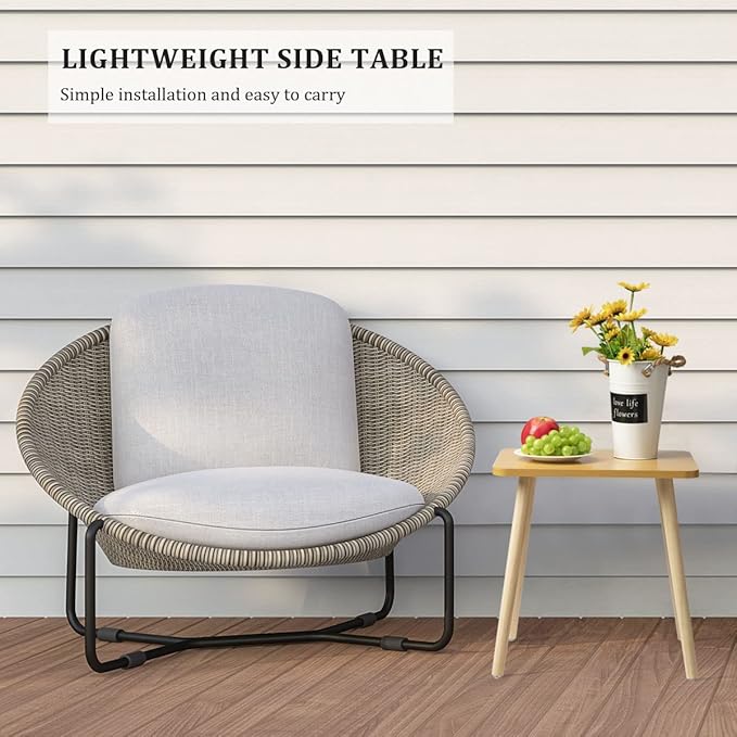 FORAOFUR Side Table, Modern End Table, Wooden Small - Image 8