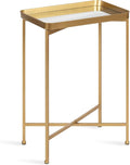 Kate and Laurel Celia Modern Mirrored Tray Side Table, Foldable Rectangular End by KateandLaurel