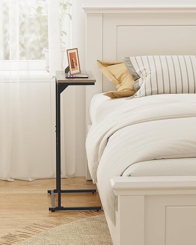 TUTOTAK C Shaped End Table, Small Side Table, 28.7 inch Tall Couch Table - Image 2