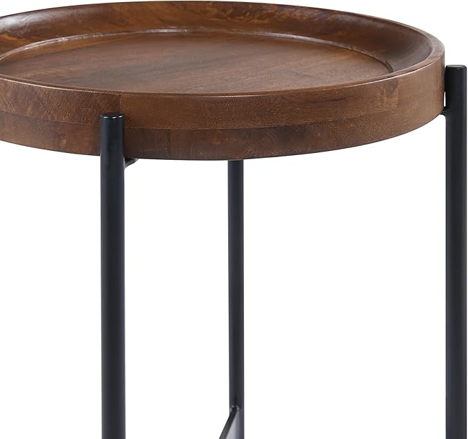 Alaterre Furniture Brookline 20" Round Wood End Table – Solid Top - Image 9