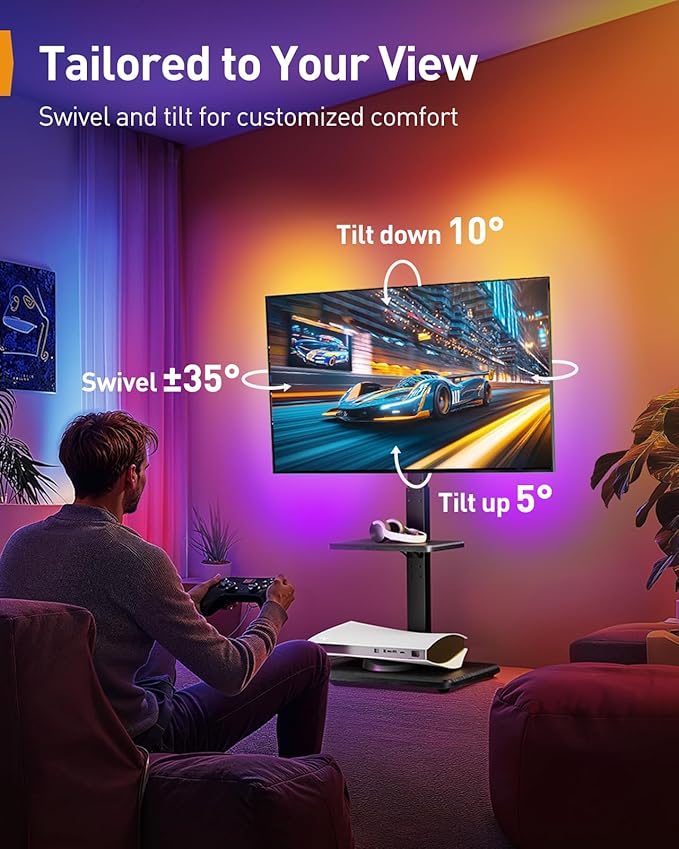 Perlegear Floor TV Stand with LED Light - Image 4