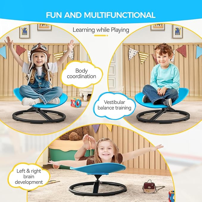 Swivel Chair for Kids, 360° Spinning Seat, Toddler Sit and Spin Wobble Chair - Image 3