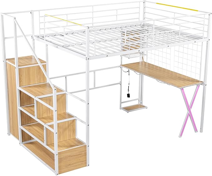 Merax Full Size Metal Loft Bed - Image 5