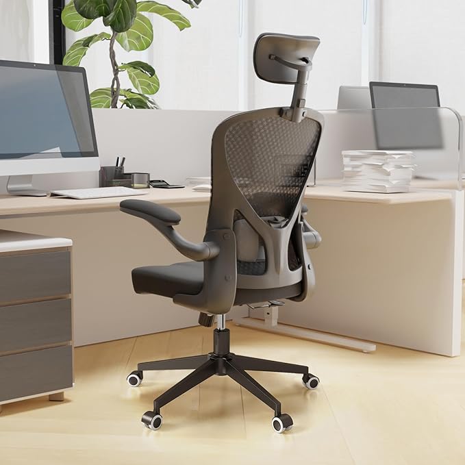 Ergonomic Office Chair with Adjustable Lumbar Support & Flip-Up Armrests - Image 7