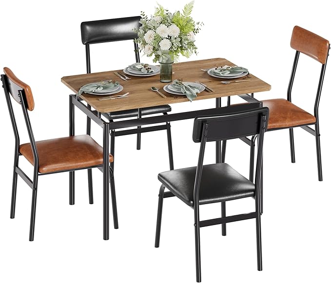 5 Piece Dining Room Table Set, Kitchen Table Set by IDEALHOUSE