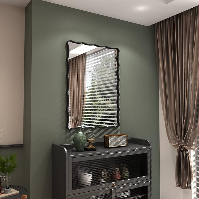 24x36 Matte Black Mirror, Rectangle Bathroom Mirror - Image 4