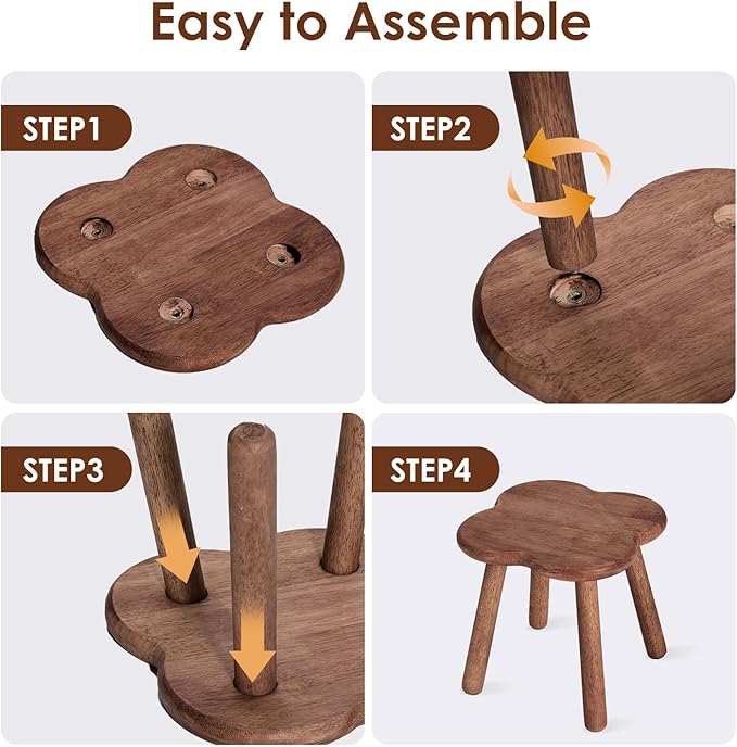 Wooden Step Stool for Adults Upgraded11.6inch Small Wooden Stool - Image 7