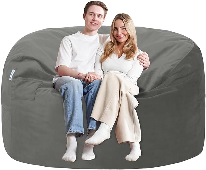 5FT Bean Bag Chair with Ultra Soft Velvet Cover Bean Bag Sofa with Memory Foam by Unknown
