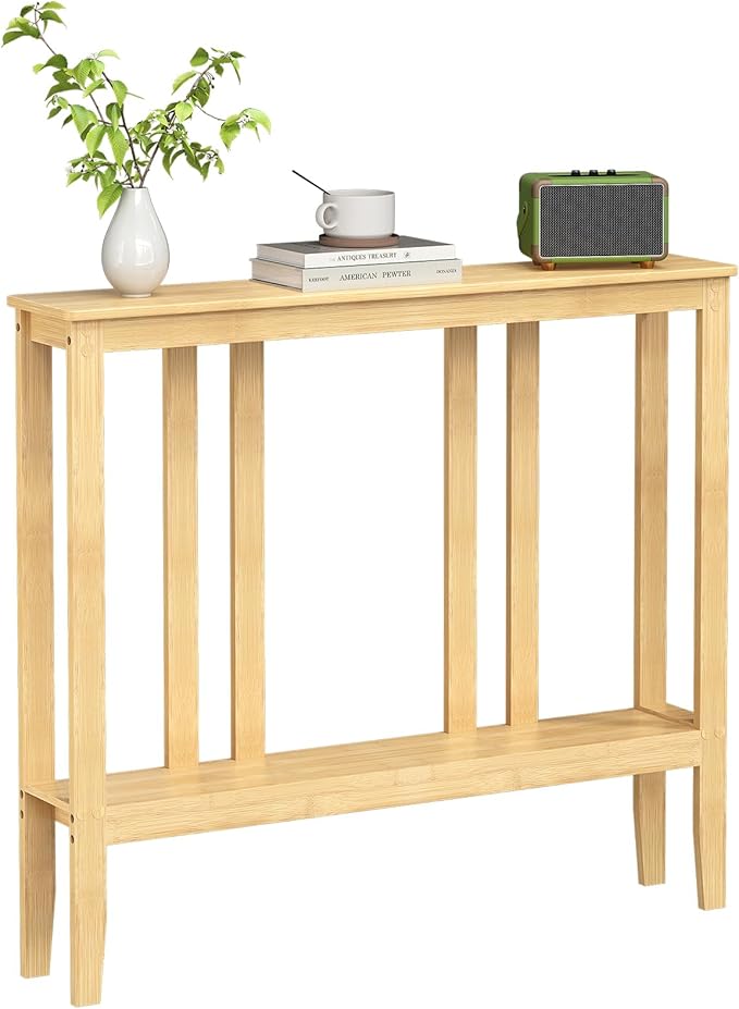 ELYKEN Console Tables for Entryway, 36.2" Long 2 Tier Hallway Table Behind Couch by ELYKEN