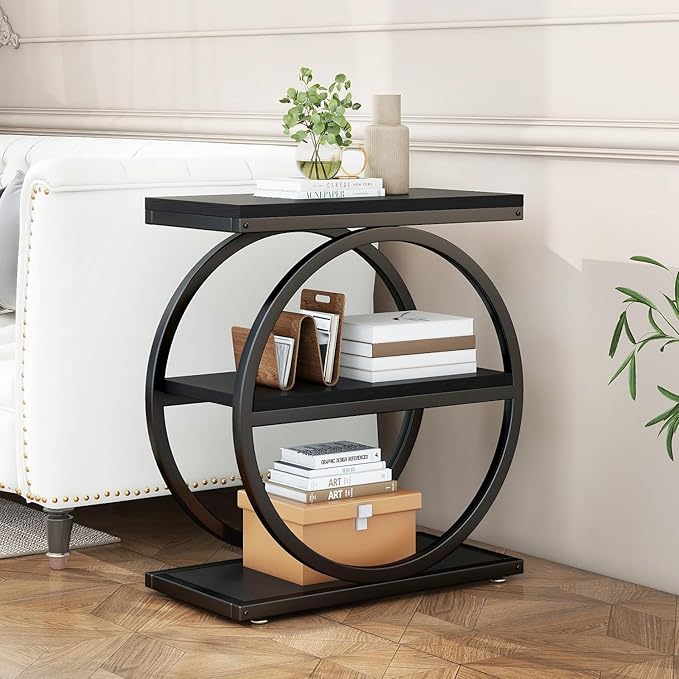 IBUYKE Narrow End Table with 3 Storage Shelves, Industrial Sofa Side Table - Image 8