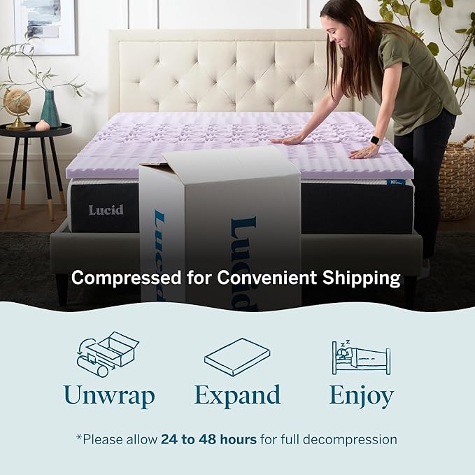 Lucid Lavender-Infused Mattress Topper - Image 4