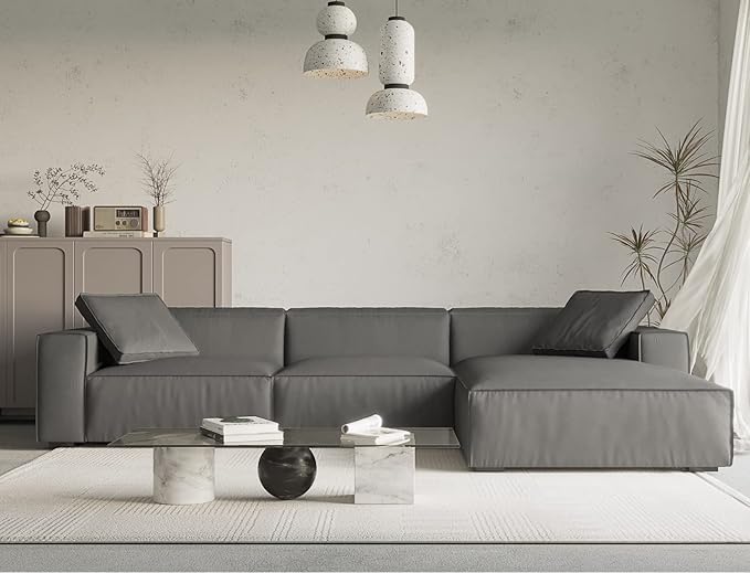 Acanva Modern L-Shaped Deep Sectional Sofa Furniture Set by acanva