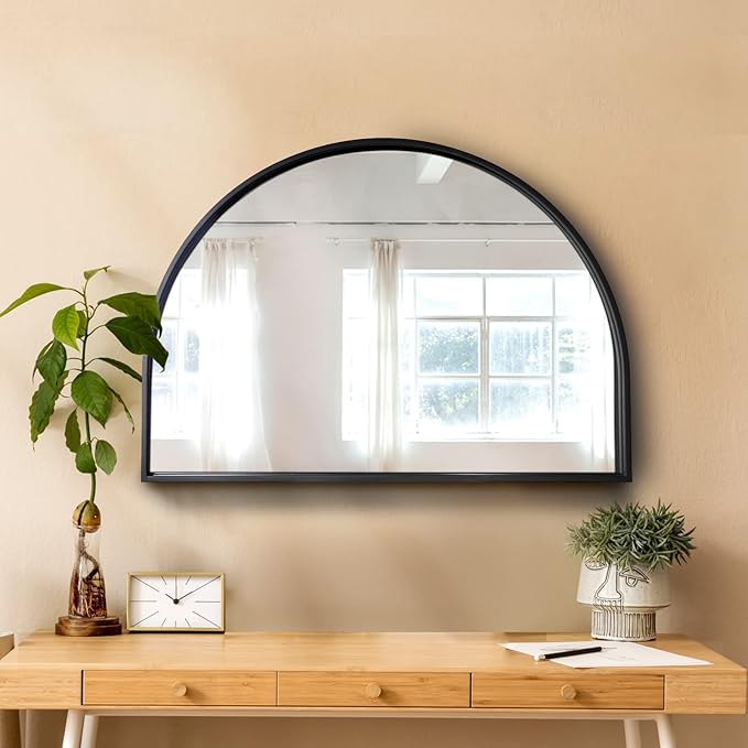 WAMIRRO Minimalist Black Arched Mirror, Window Pane Farmhouse Wall Mirrors Decor - Image 9