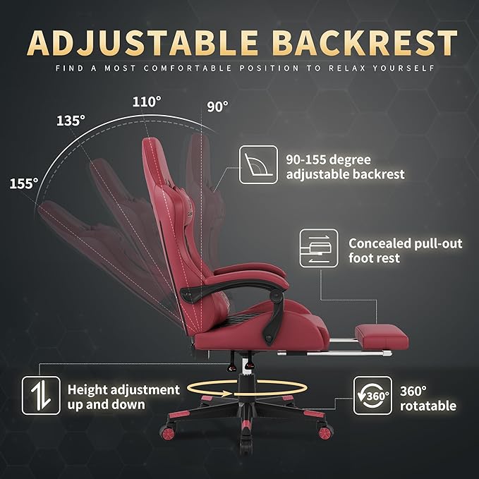 Gaming Chair, 400 lbs Adult Chair, High Back Computer Chair - Image 6