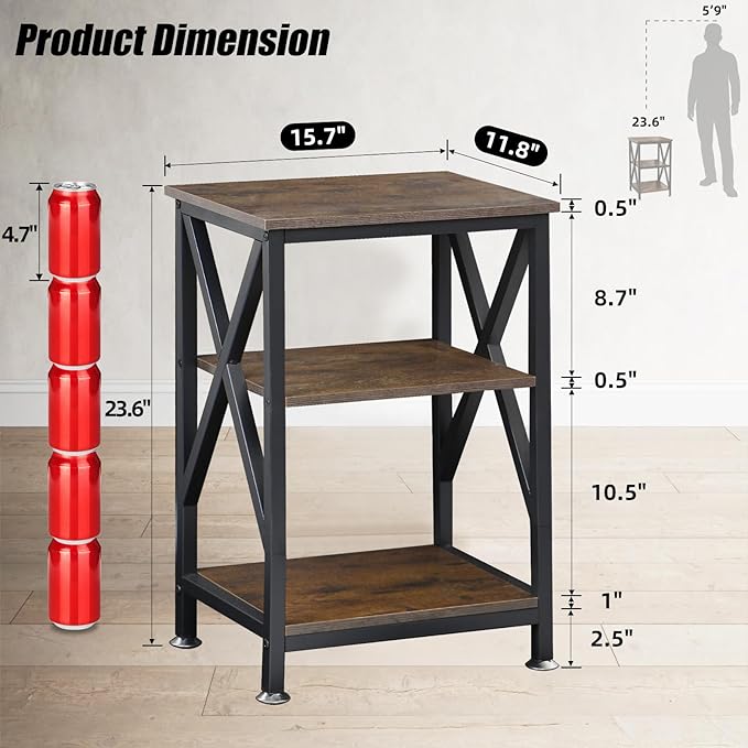 End Tables Living Room Set of 2 Farmhouse, Side Table - Image 3