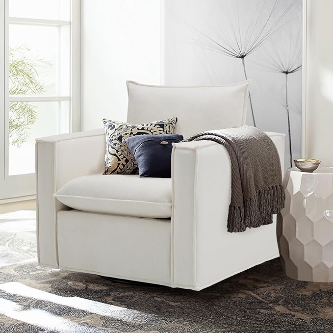 COLAMY Swivel Accent Chair Set of 2, 34 Inches Wide Upholstered Arm Chair - Image 9