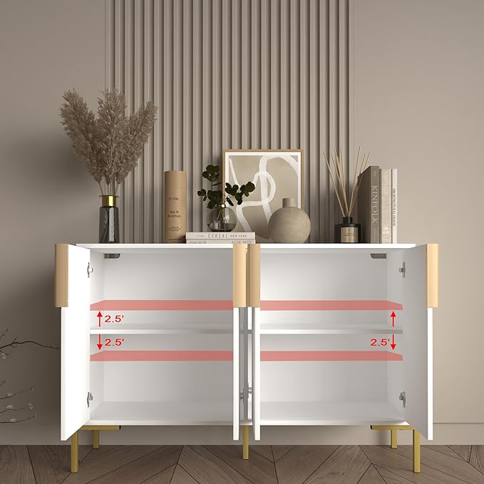 4 Doors Sideboard Buffet Cabinet - Image 6