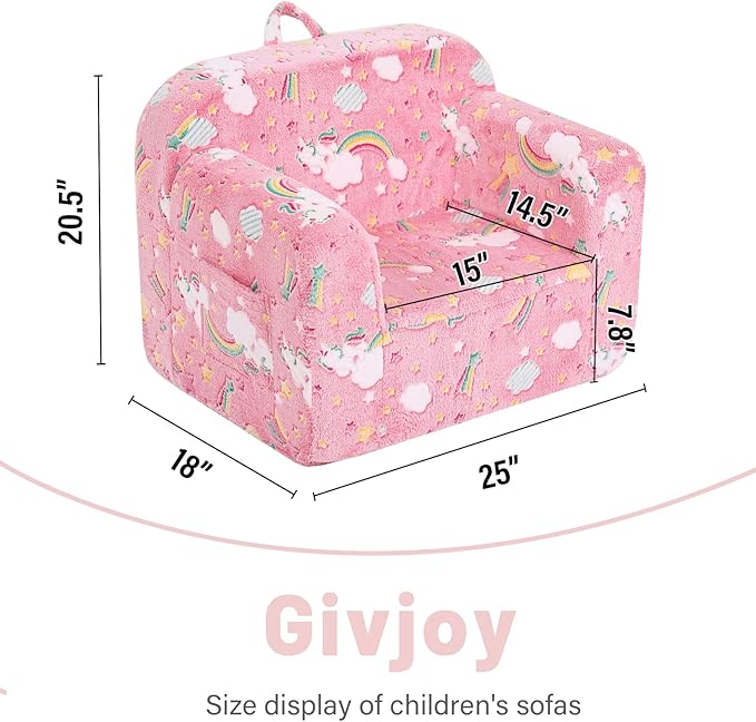 Toddler Chair Plush Kids Couch, Comfy Kids Sofa Toddler Lounger Chair - Image 3
