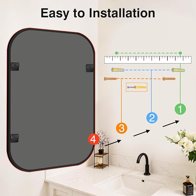 Bathroom Mirrors for Over Sink, 28x40 Black Vanity Mirror for Bathroom Sink - Image 9
