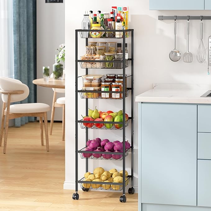 Fruit Vegetable Basket for Kitchen, 6 Tier Fruit and Vegetable Storage Cart - Image 8
