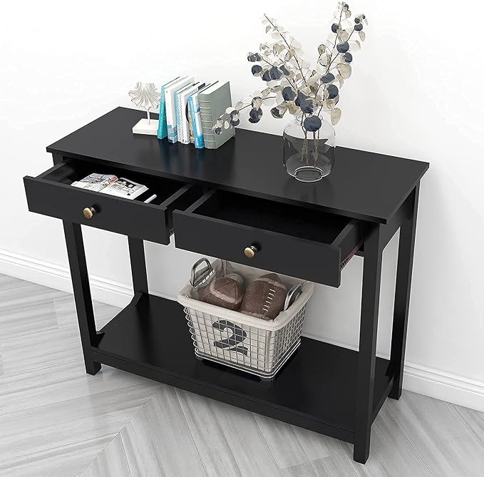 TaoHFE Black Console Table, 39.4"x11.8"x31.5" - Image 5