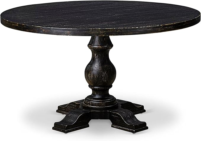 I55-11-TP Breakfast Table with Acacia Wood Round Tabletop and Stylish Pedestal - Image 4